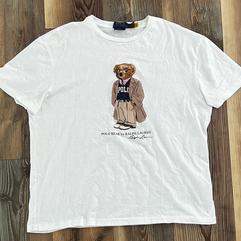 Polo by Ralph Lauren White Tee with Polo Bear Graphic